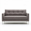 Zweisitzer sofa aus grauem stoff mit metallbeinen 150 x 75 x 80cm
