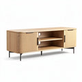 Fernsehschrank aus Eichenholz mit zwei Schubladen und offenen Fächern 150 x 40 x 50cm