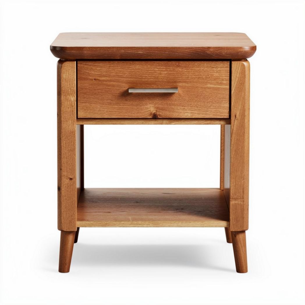 Nachttisch aus massivem Holz mit einer Schublade 40 x 30 x 50cm natural finish