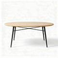 Esstisch aus Holz mit metallgestell oval 120 x 75 x 75cm naturfarben