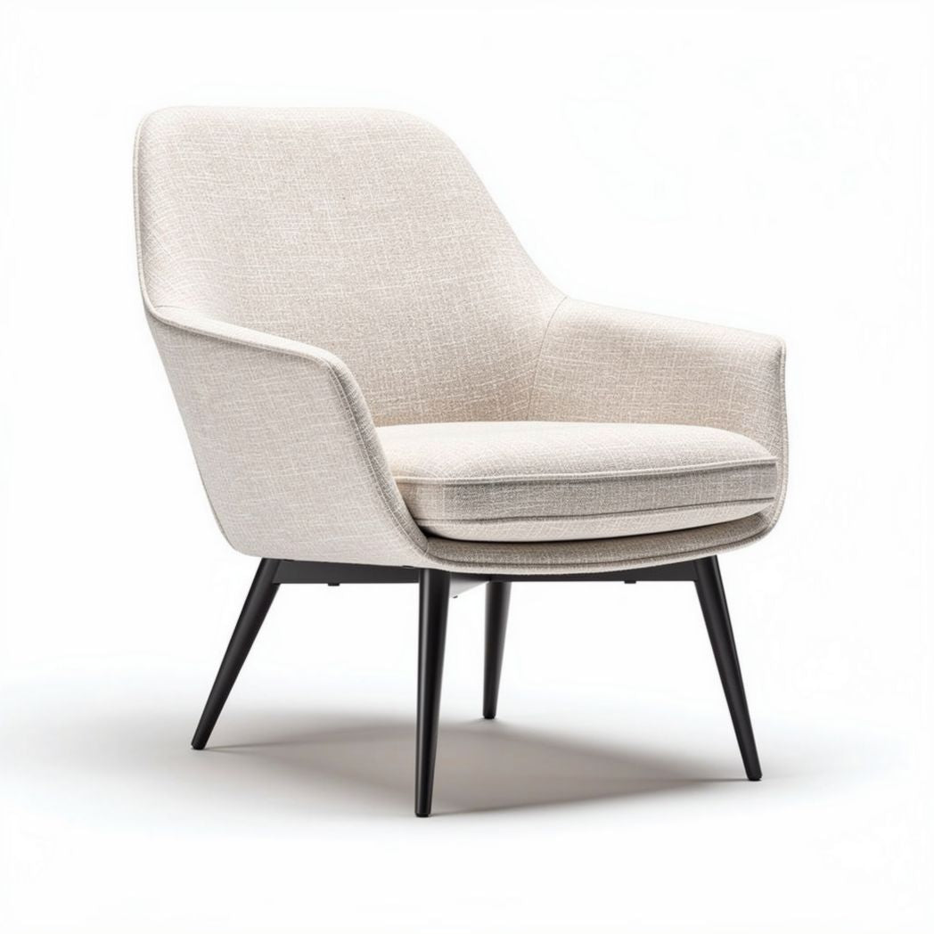 Sessel aus polyester mit stoffbezug in beige 70 x 70 x 80cm